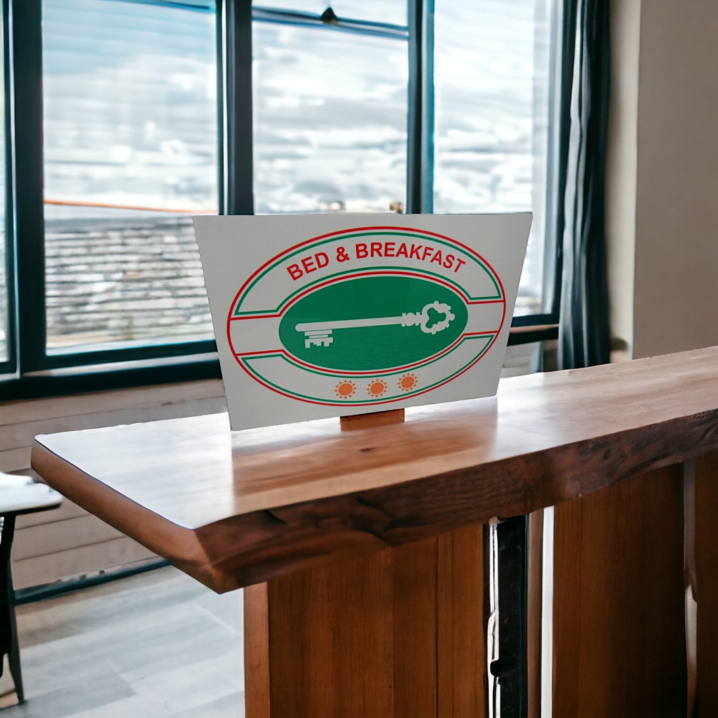 Targa per B&B in Dibond Bianco con Stampa a Colori