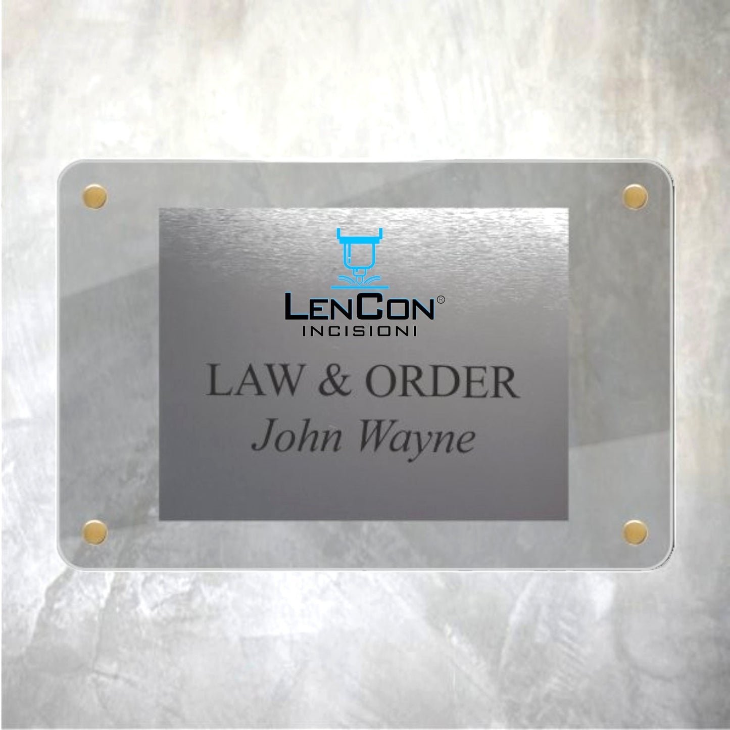 Targa Studio Plexiglas e ABS Alluminio con Distanziali