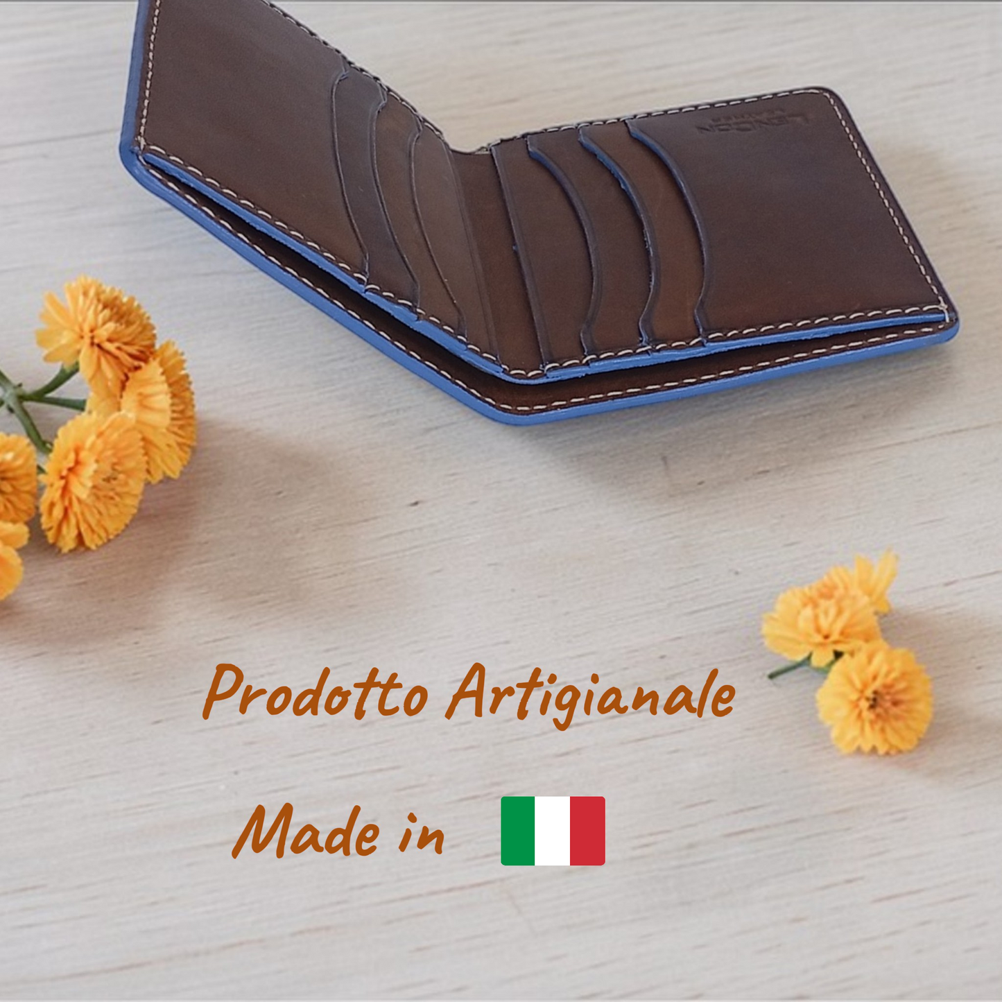 Portafoglio uomo fatto a mano vera pelle