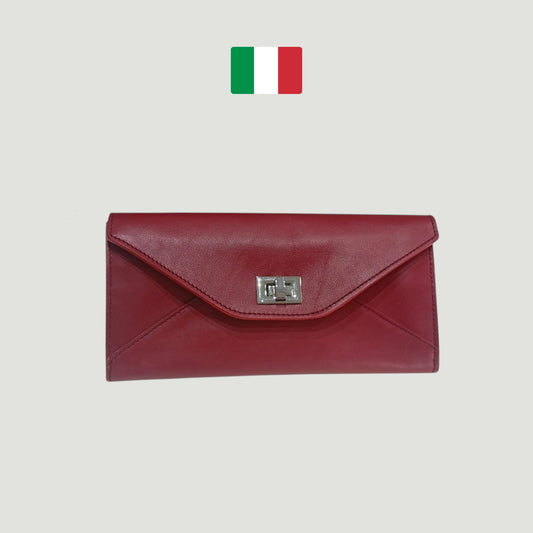 Portafoglio Donna in Vera Pelle Pieno Fiore - Artigianale Made in Italy con Incisione del Nome