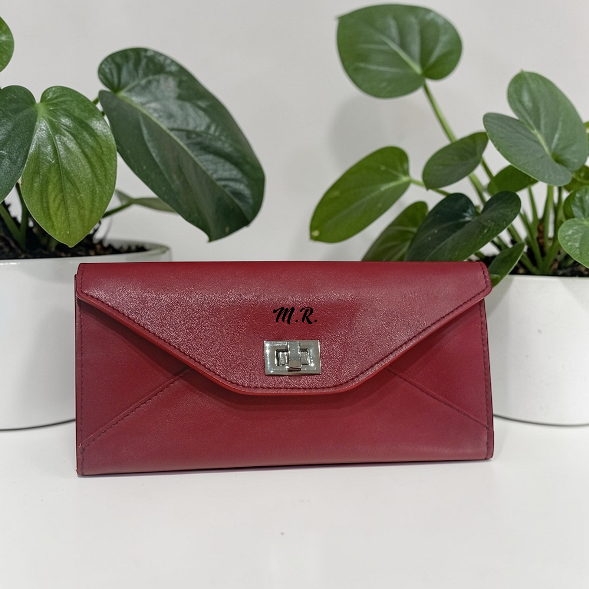 Portafoglio Donna in Vera Pelle Pieno Fiore - Artigianale Made in Italy con Incisione del Nome - Nome inciso