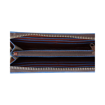 Portafoglio donna modello "Zip Around" Multi carte con porta monete vera pelle italiana