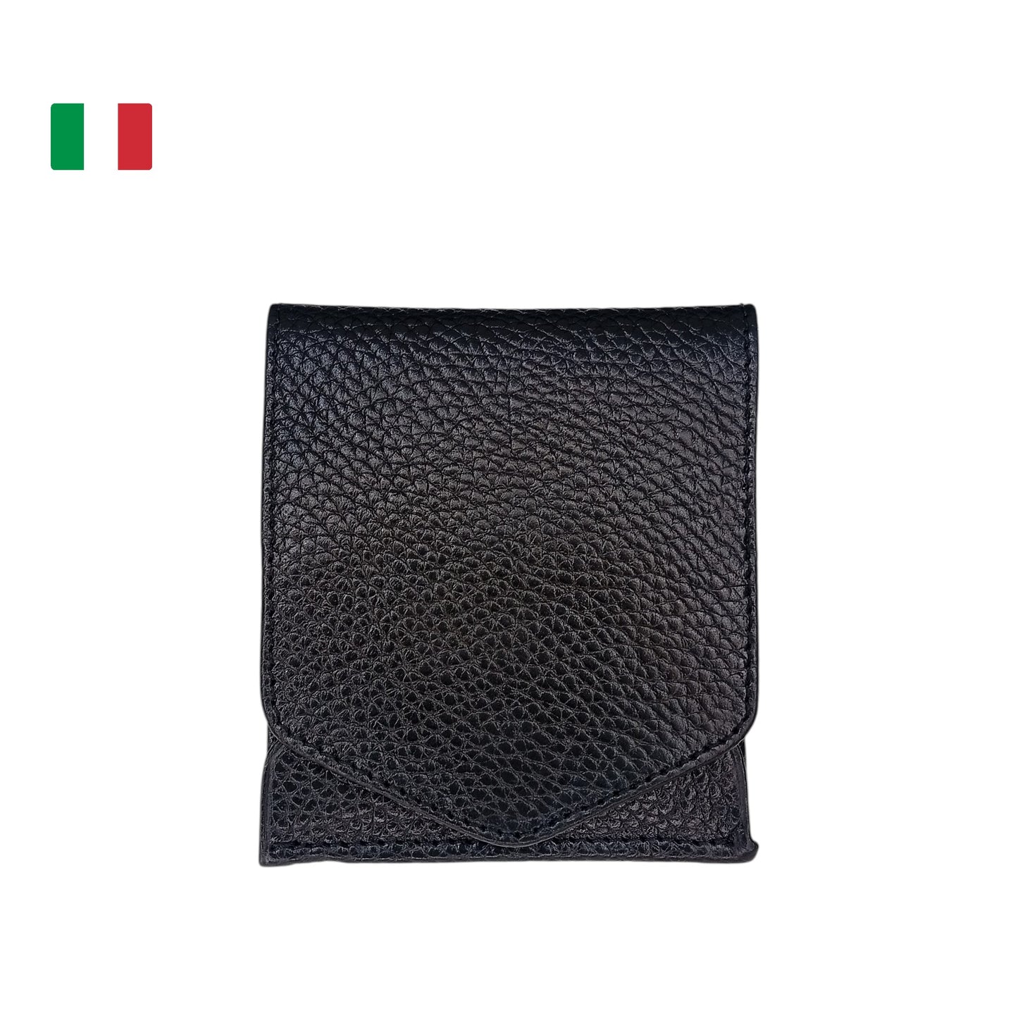 Portafoglio Essenzial in Pelle Vegetale Italiana Nera | Ultra Sottile 7 mm.