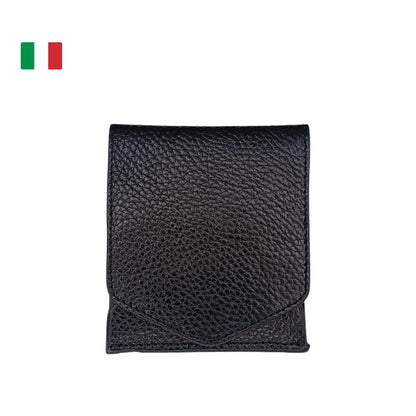 Portafoglio Essenzial in Pelle Vegetale Italiana Nera | Ultra Sottile 7 mm.