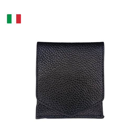 Portafoglio Essenzial in Pelle Vegetale Italiana Nera | Ultra Sottile 7 mm.