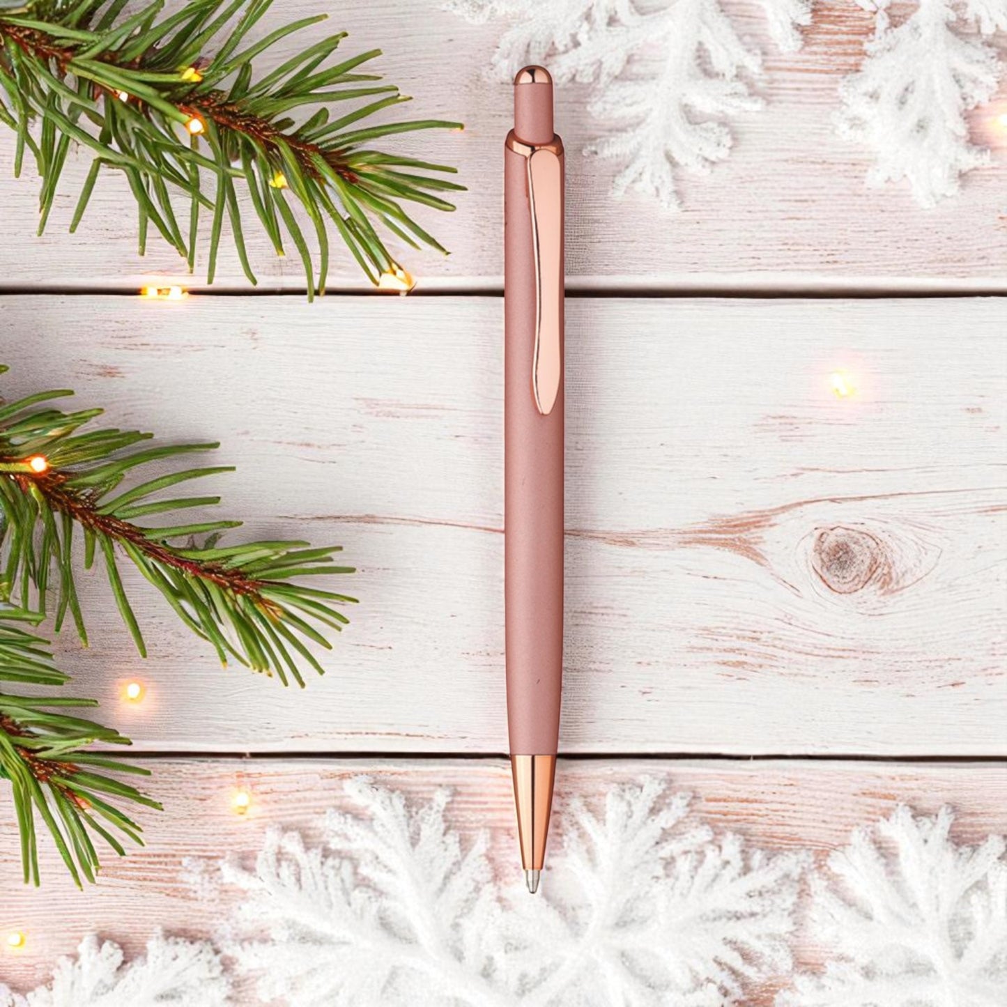 Gruppo 20 pezzi di Penna Personalizzata in Alluminio con Incisione Laser | Dettagli Oro Rosa
