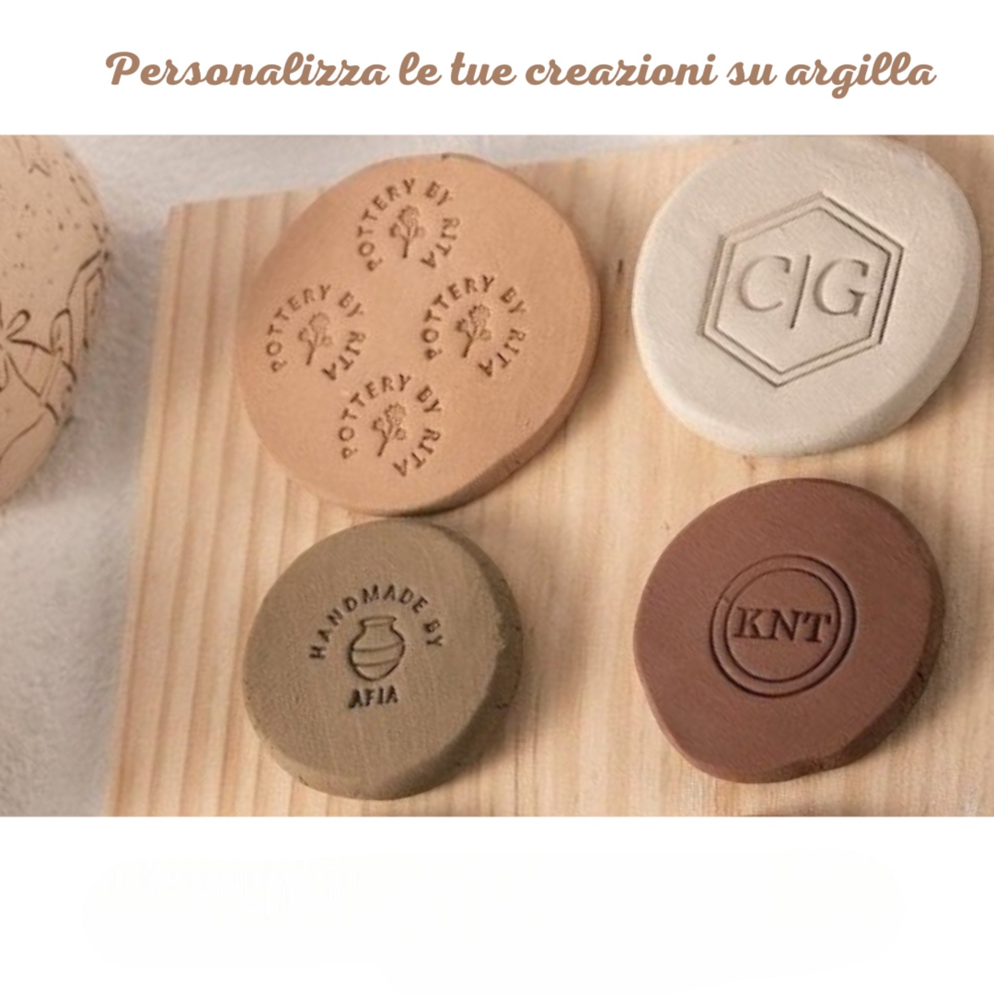 Timbro in Ottone per Ceramica Argilla  e/o Sapone personalizzato con Incisione