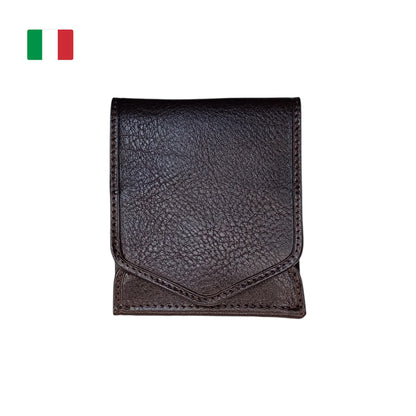 Portafoglio Uomo Sottile " Essenzial " in Pelle Vegetale color Testa di Moro – Porta Carte e Banconote Personalizzabile