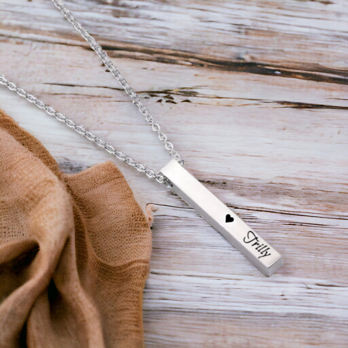 Collana con Pendente Rettangolare Personalizzata con incisione - Nichel Free