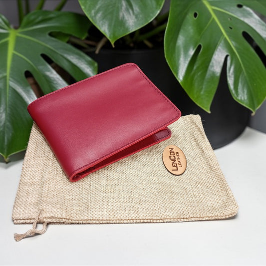 Portafoglio Uomo Porta Carte in Vera Pelle Italiana Fatto a Mano e Personalizzato con Le Iniziali