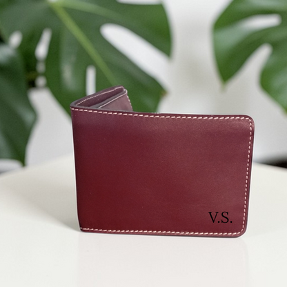Portafoglio artigianale in vera pelle con personalizzazione
