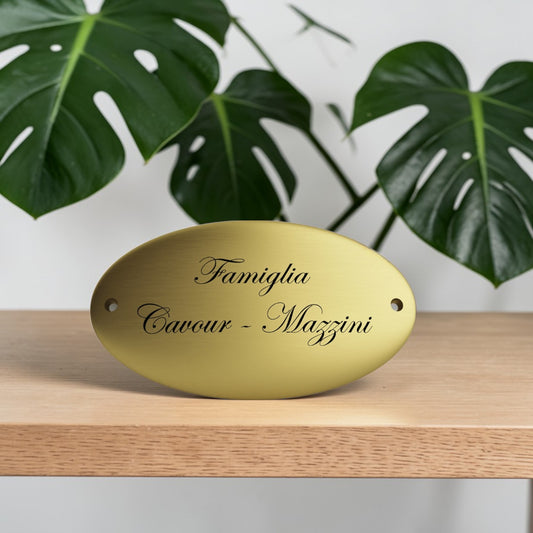 Targa Ovale in Ottone Fuori Porta Lucida o Satinata 