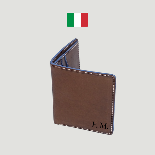 Portafoglio Mini Uomo in Vera Pelle Artigianale – Slim & Compatto Marrone