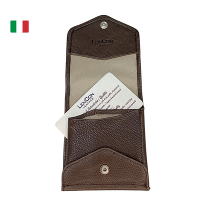 Portafoglio Uomo Sottile "Essenzial" in Pelle Vegetale Tabacco – Porta Carte e Banconote Personalizzabile
